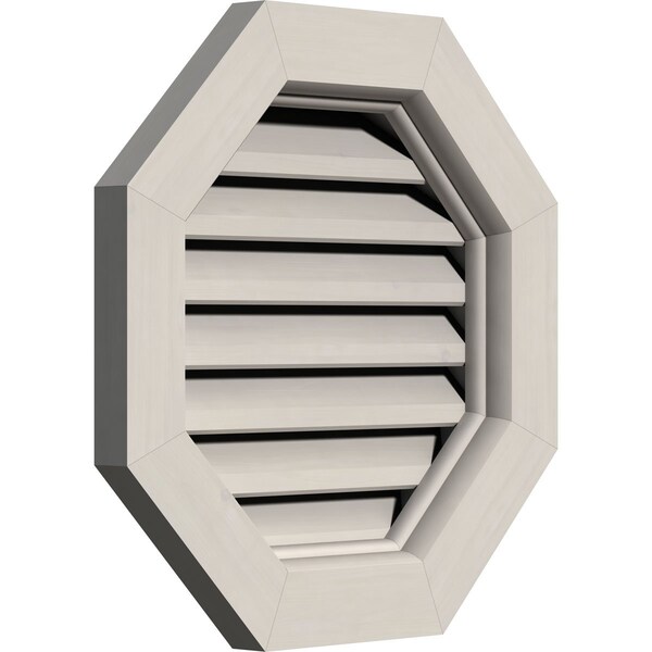 Octagonal Gable Vent, Functional, Western Red Cedar Gable Vent W/Brick Mould Face Frame, 20W X 20H